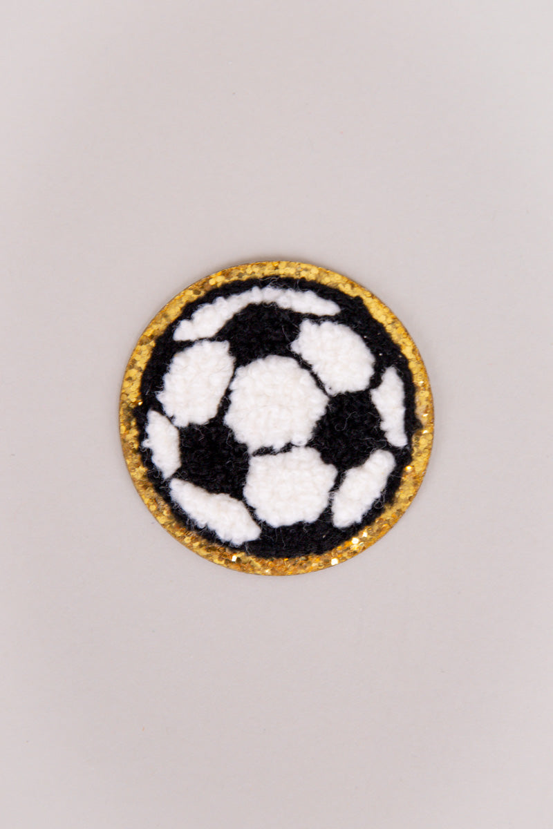 Chenille Soccerball Adhesive Patches-2.5"