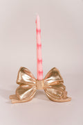 Bow Accent Taper Candles-Pink