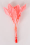 Stripped Coque Feathers Bundle of 8- Red Rubber Band