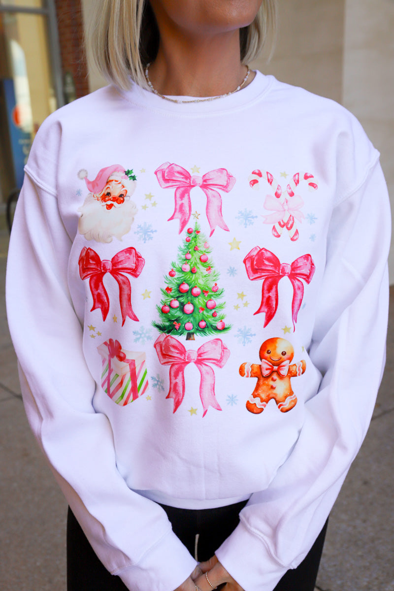 Winter Wonderland With Bows Graphic Sweatshirt