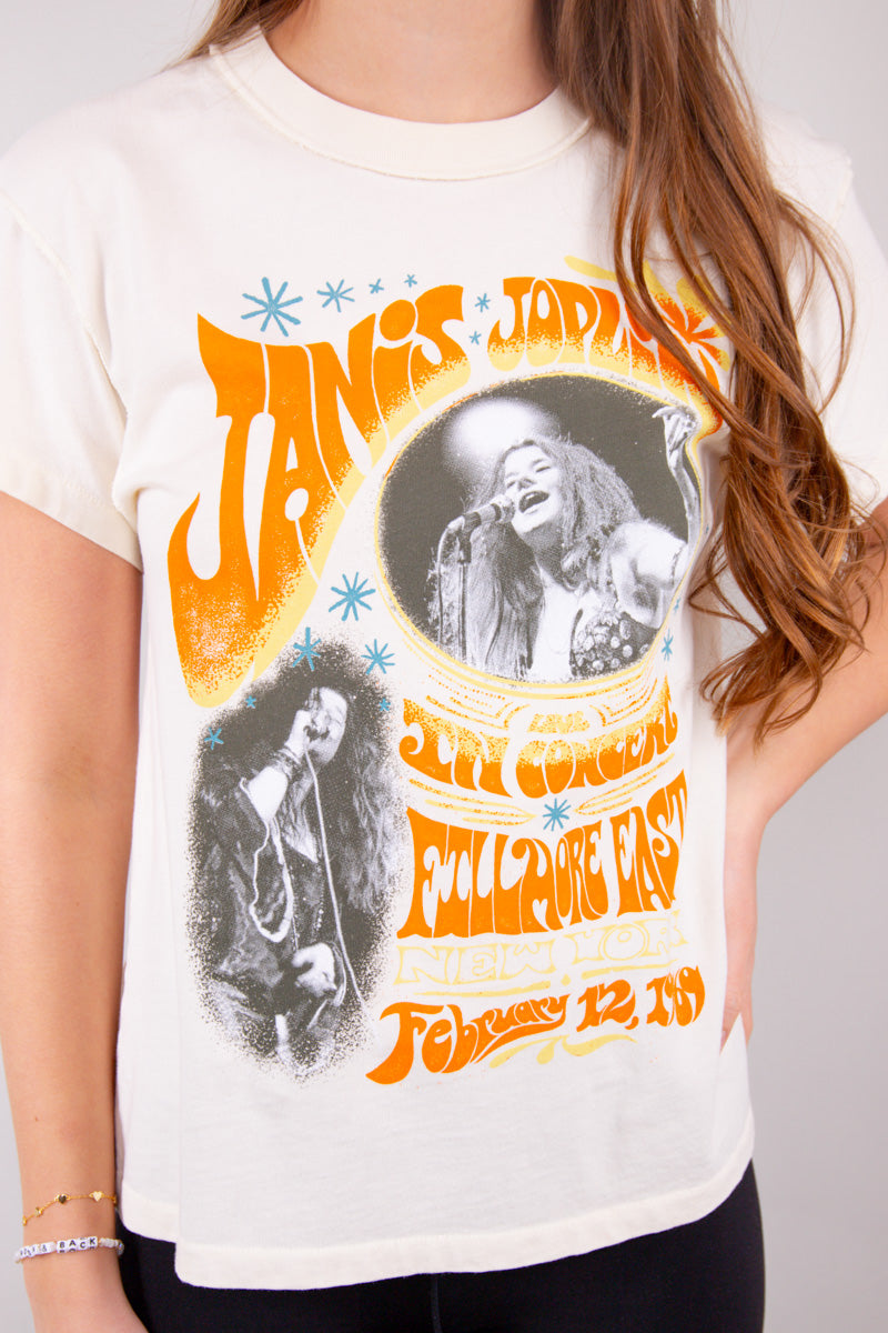 Janis Joplin In Concert Reverse Tour Tee