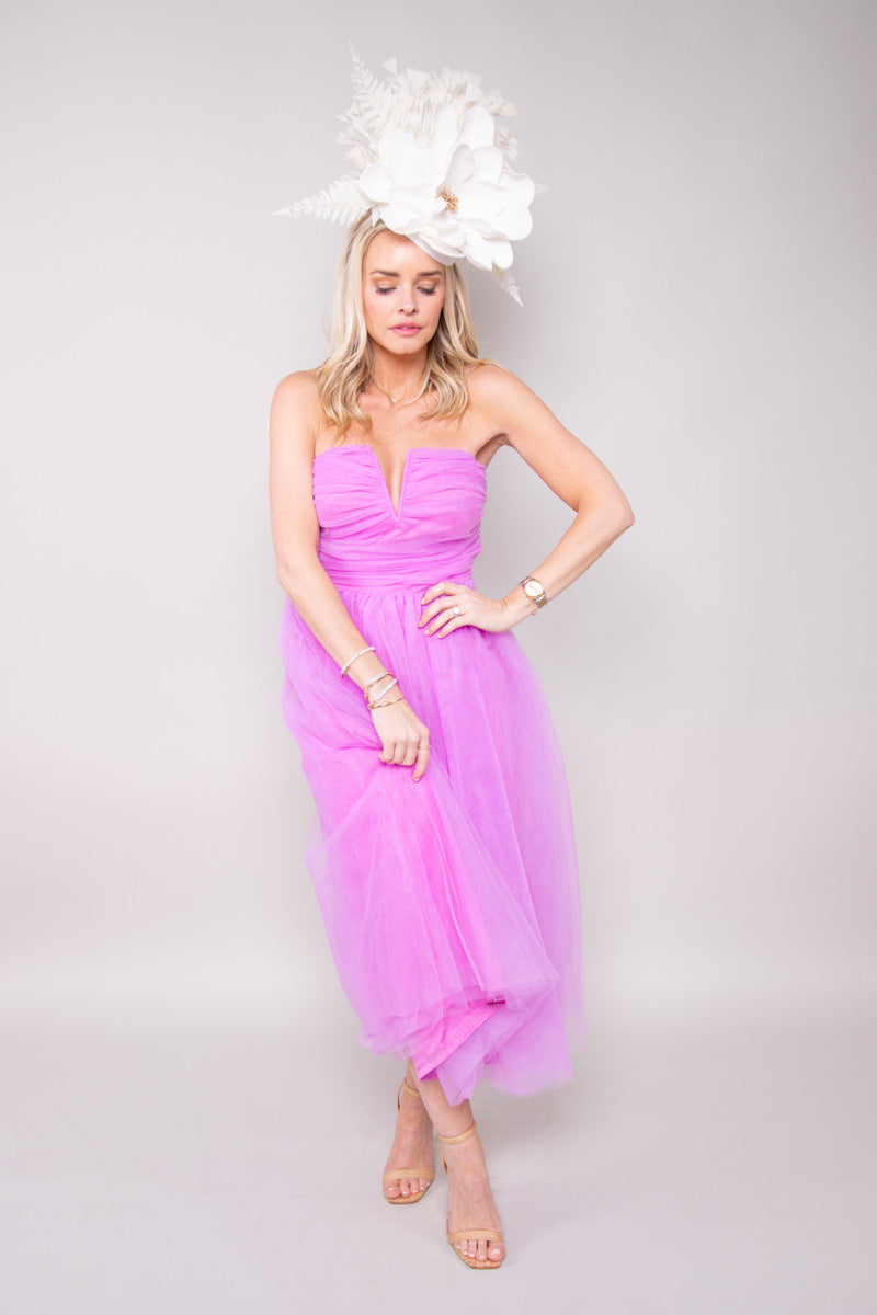 Lavender Princess Tulle Midi Dress