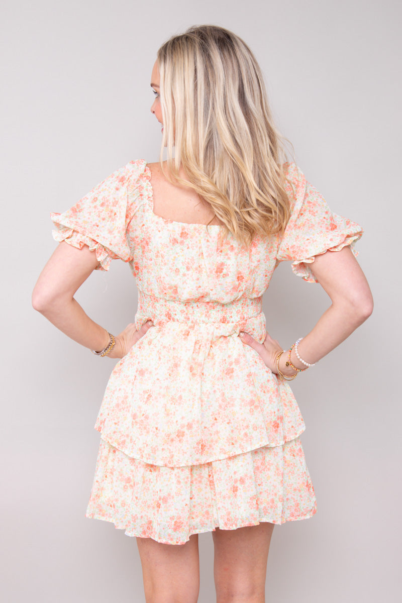 Floral Finesse Ruffle Dress