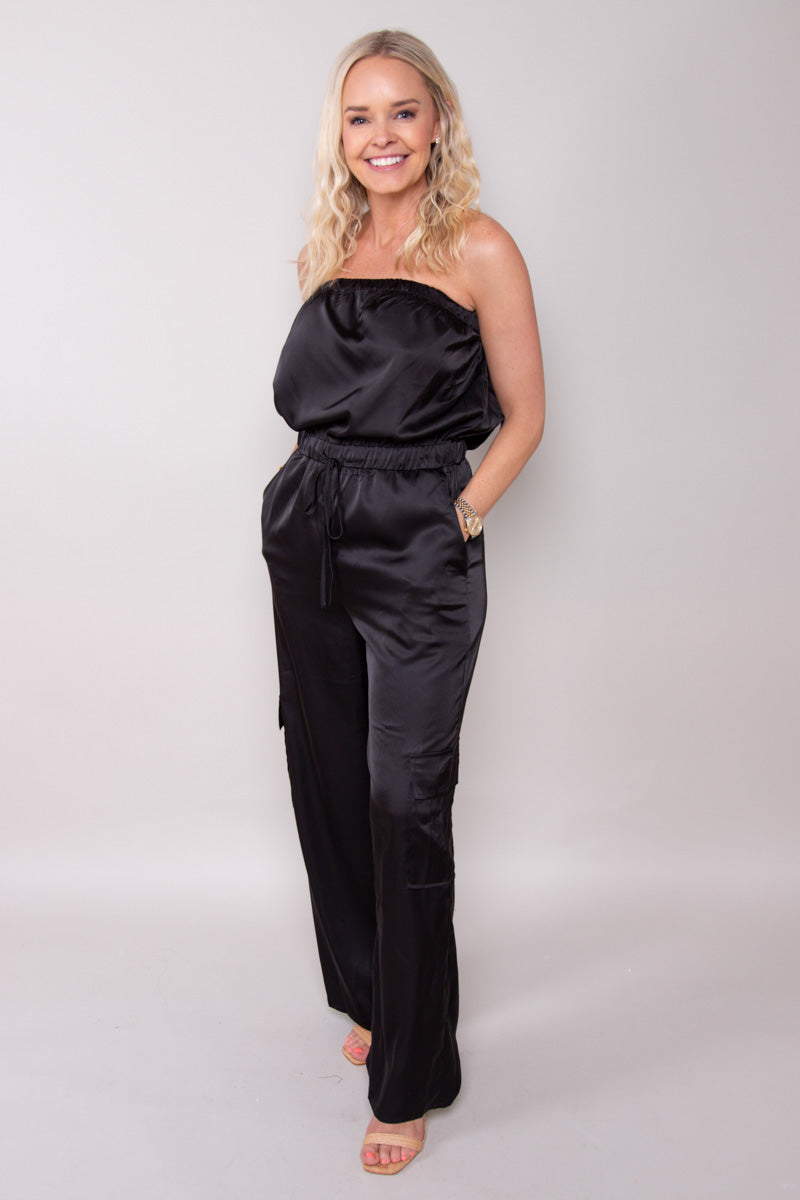 Quinn Cargo Jumpsuit-Black