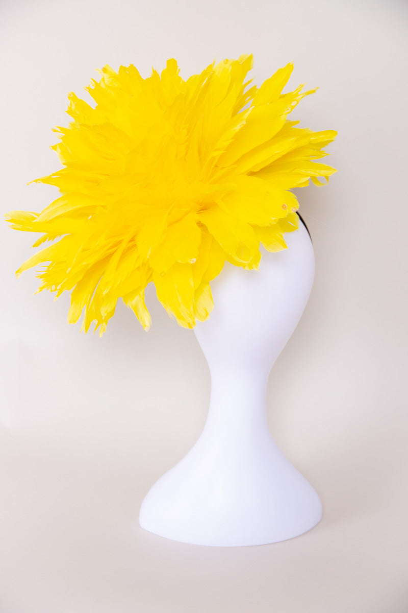 Show Stopper Fascinator-Yellow