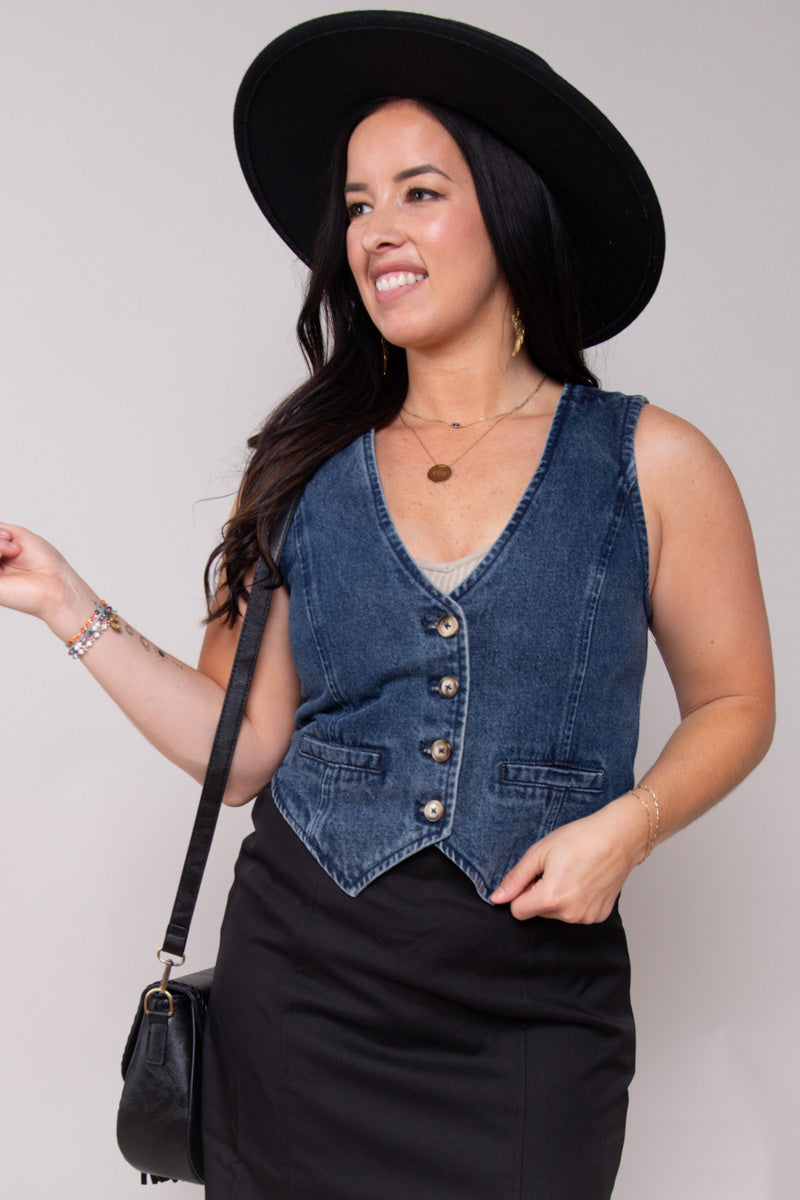 City Chic Denim Vest