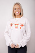 Festive Spirits Graphic Sweatshirt - tan