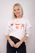 Festive Spirits Graphic Sweatshirt - tan