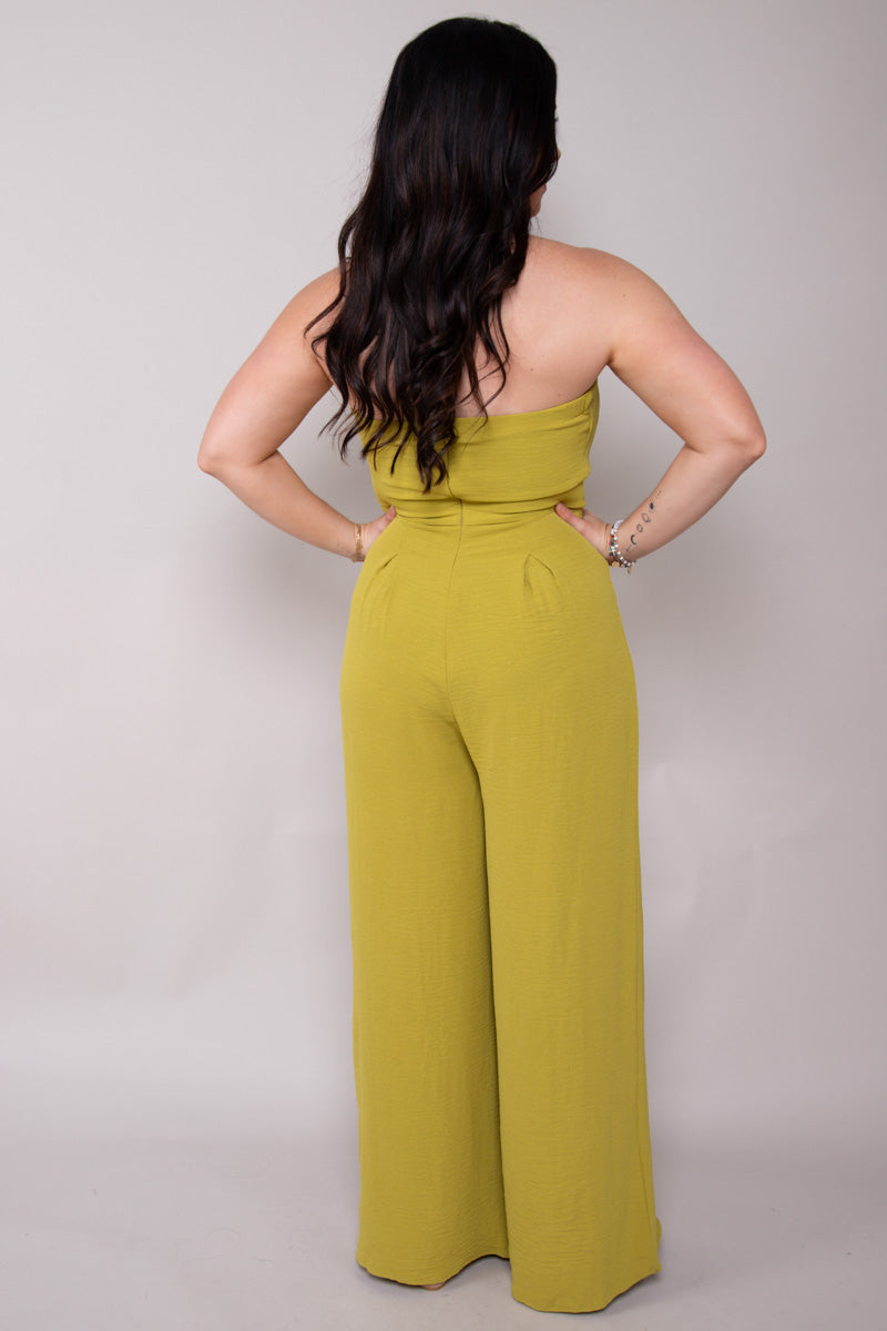 Bittersweet Strapless Jumpsuit - Avocado