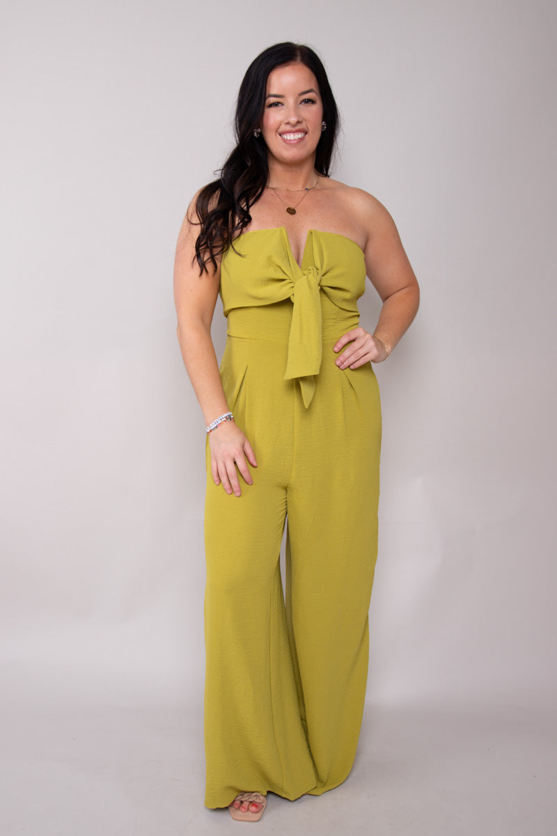 Bittersweet Strapless Jumpsuit - Avocado