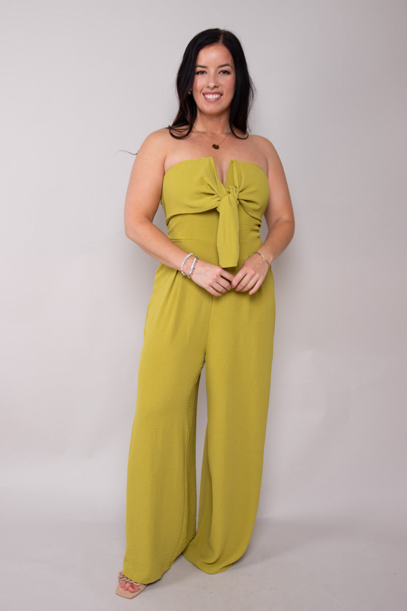 Bittersweet Strapless Jumpsuit - Avocado