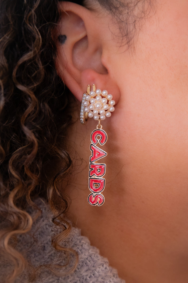 Louisville Cardinals Pearl Cluster Earrings