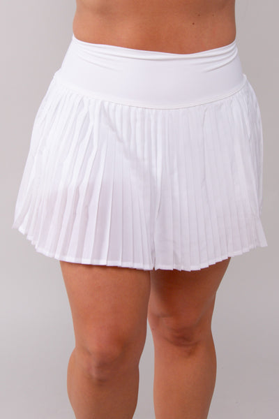 Aria Pleated Skort-White