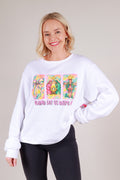 Let Us Adore Him Graphic Sweatshirt - White