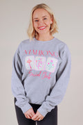 Mahjong Social Club Crewneck Sweatshirt- Gray