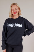 Mahjong Crewneck Sweatshirt- Black