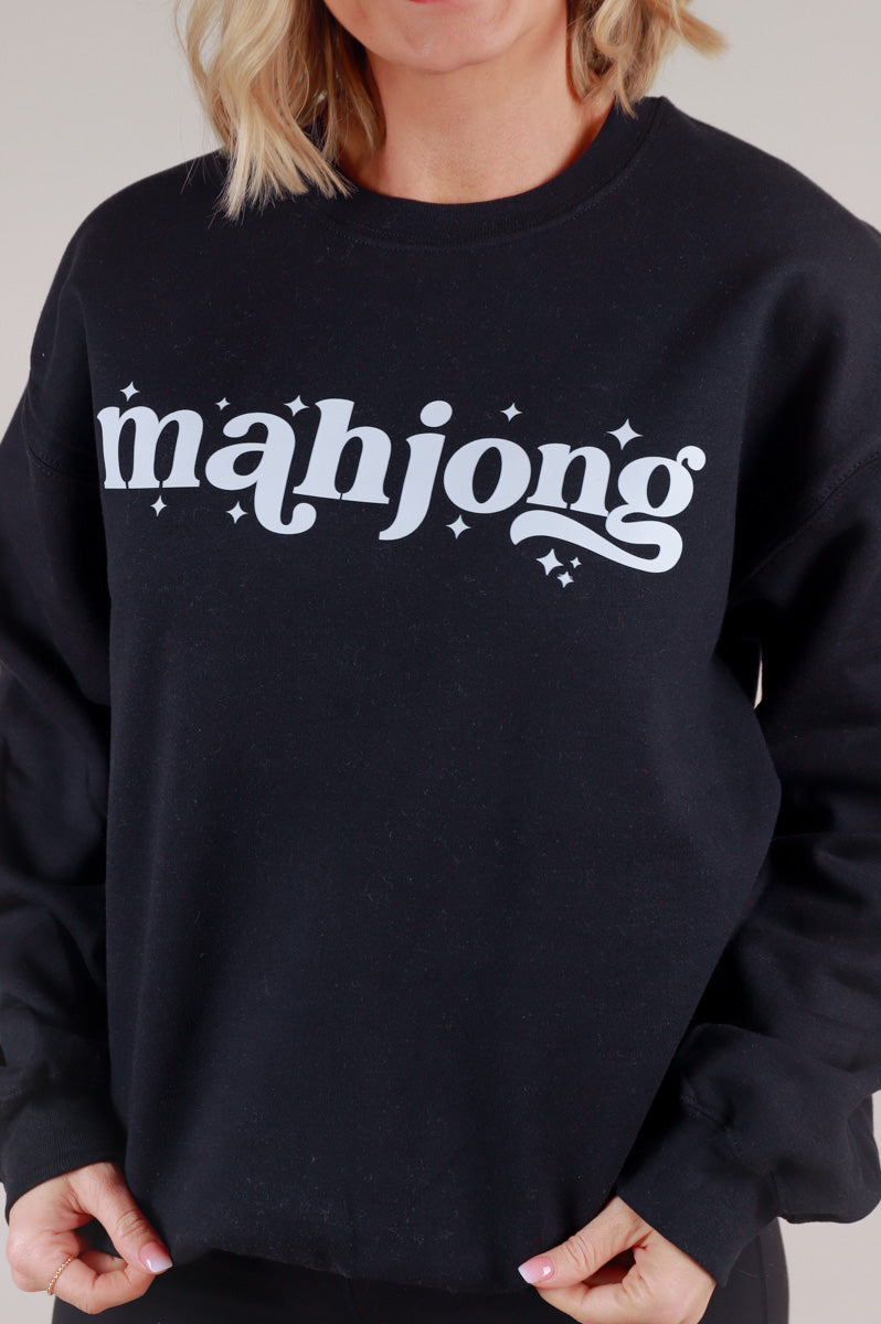 Mahjong Crewneck Sweatshirt- Black