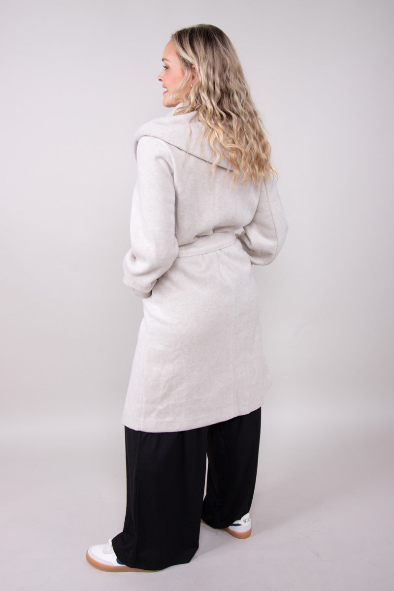 Tranquil Charm Hooded Coat- Oatmeal