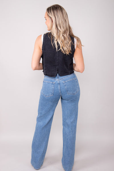 Edgy Refinement Denim Vest