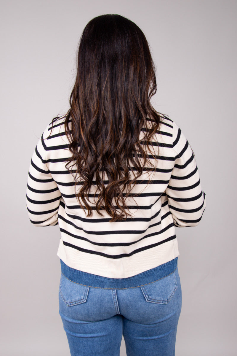 Denim And Stripes Cardigan