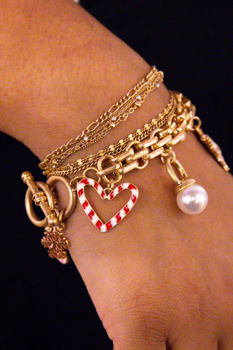 Candy Cane Forest Enamel Charm Bracelet