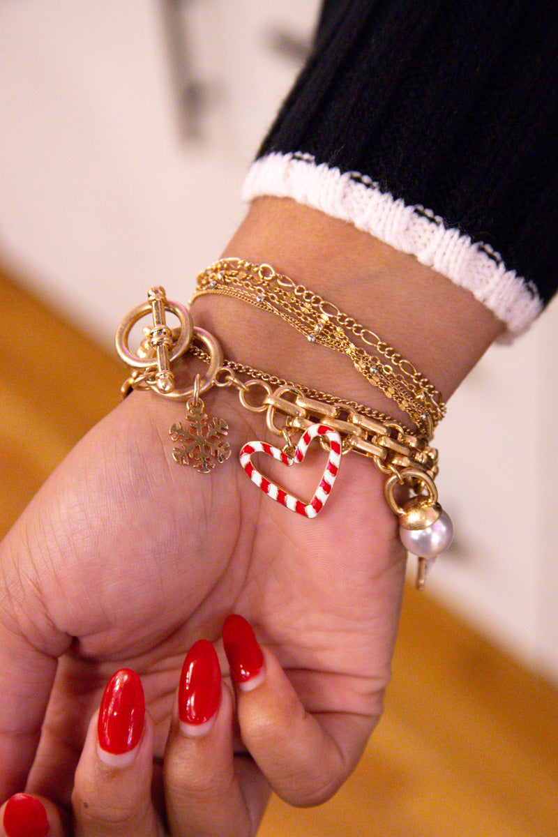 Candy Cane Forest Enamel Charm Bracelet