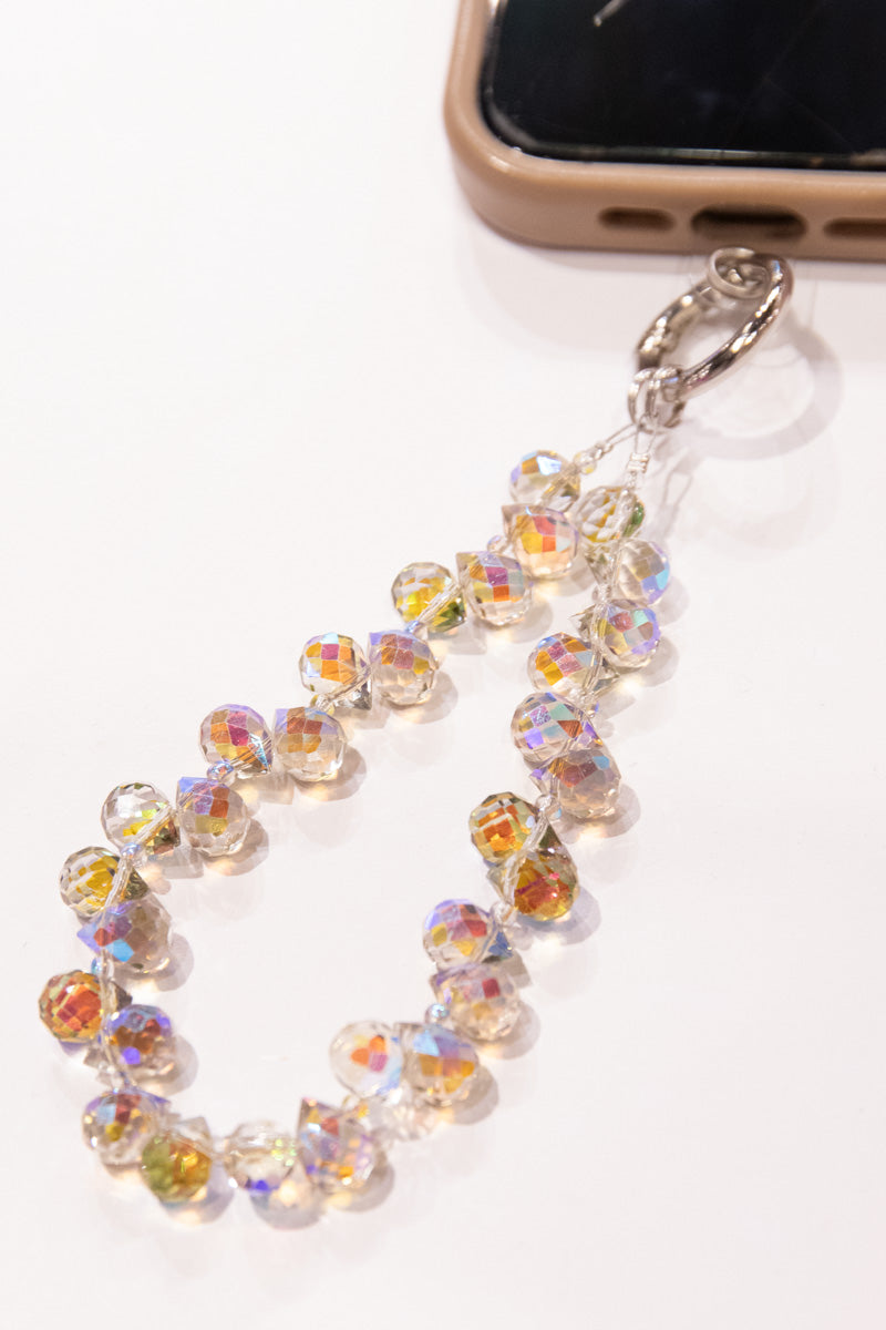 Beaded Phone Charm With Tether Tab