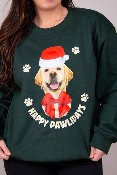 CUSTOM Happy Pawlidays- Green