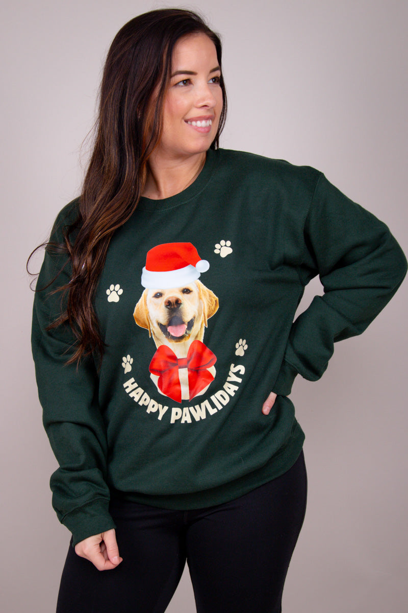 CUSTOM Happy Pawlidays- Green