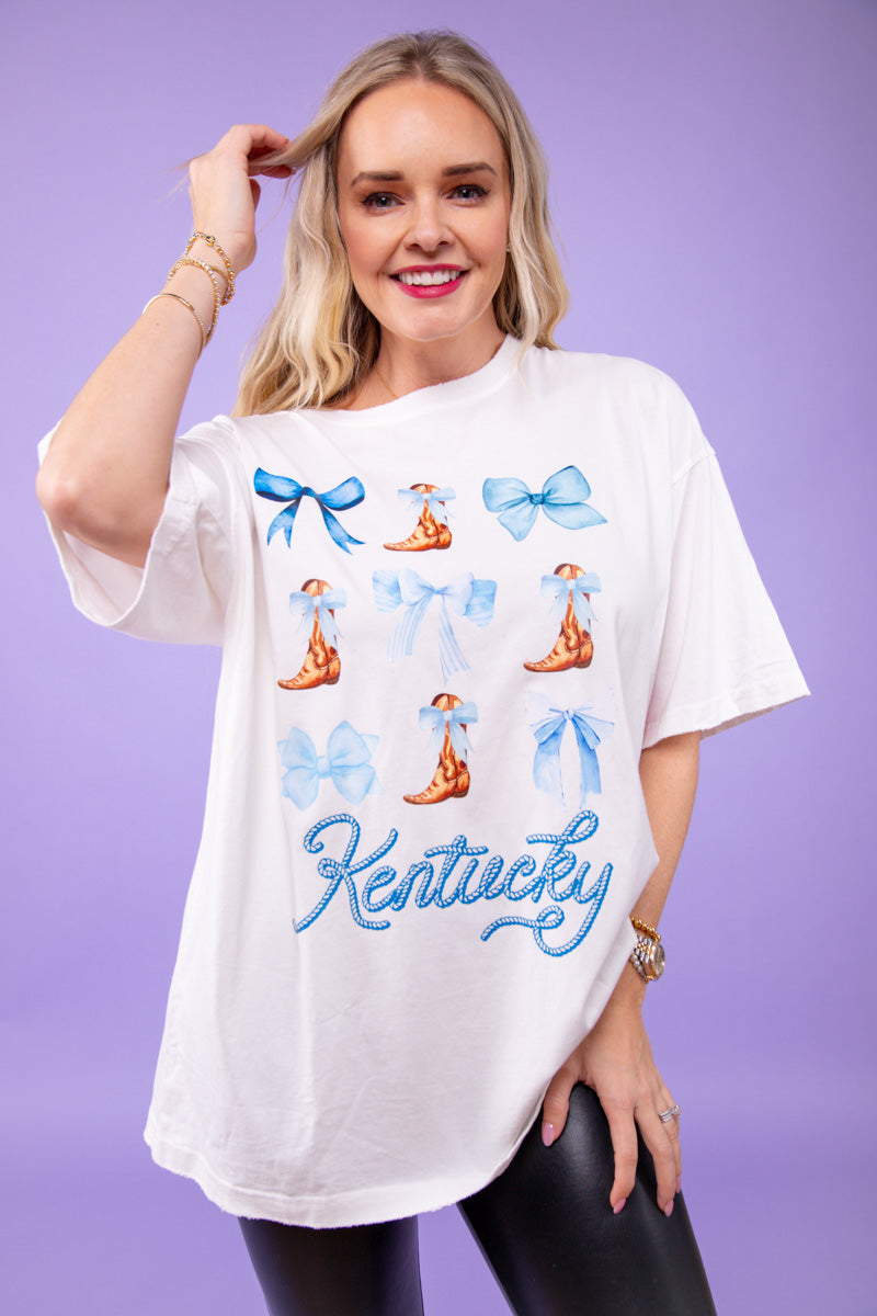 Kentucky Bows and Boots Oversized Graphic Tee