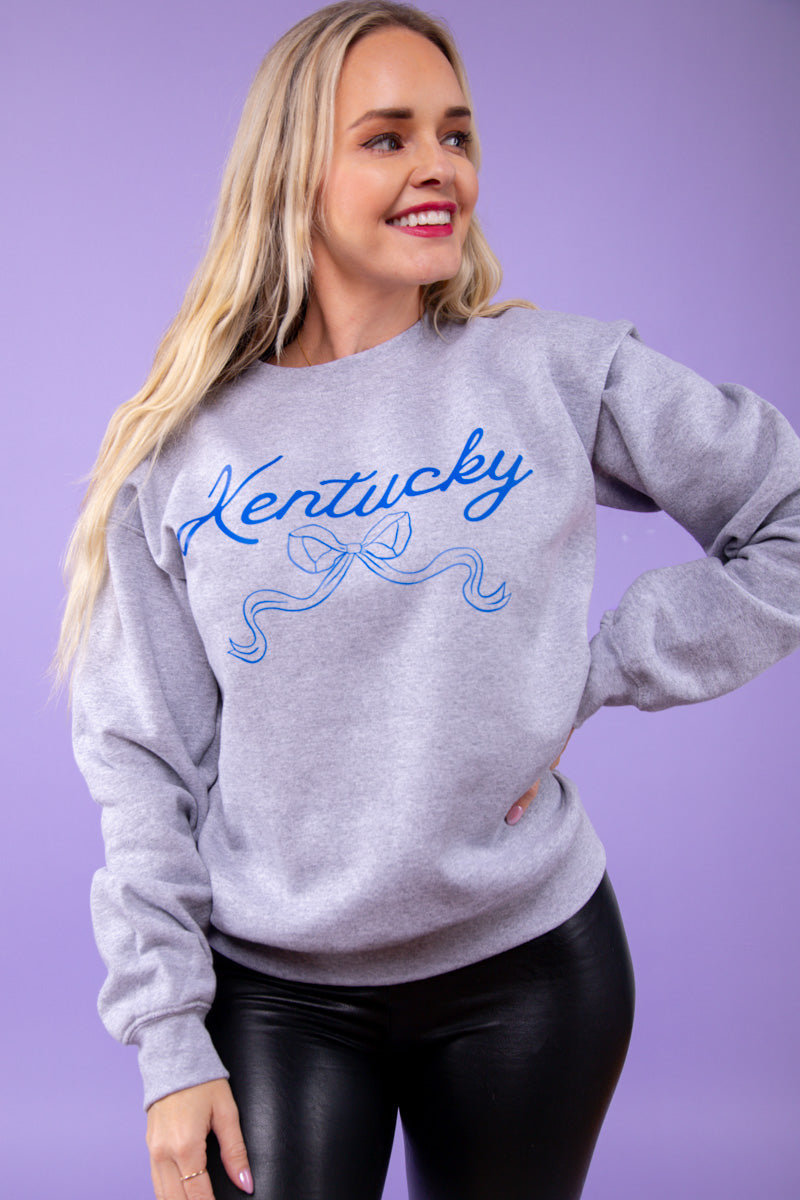 Kentucky Bow Sweatshirt - Gray