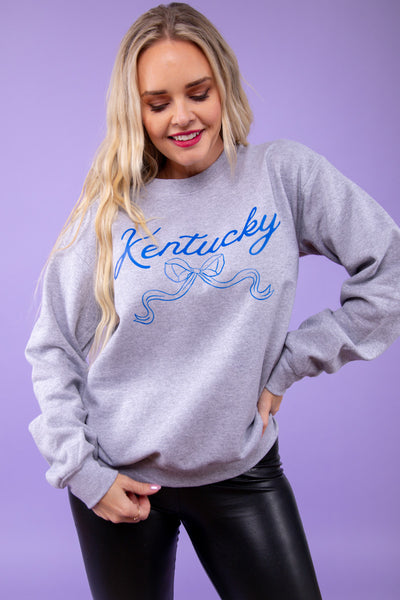 Kentucky Bow Sweatshirt - Gray