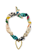 Open Heart Spotted Scarf Necklace