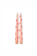 Bow Accent Taper Candles-Pink