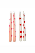 Bow Accent Taper Candles-Pink