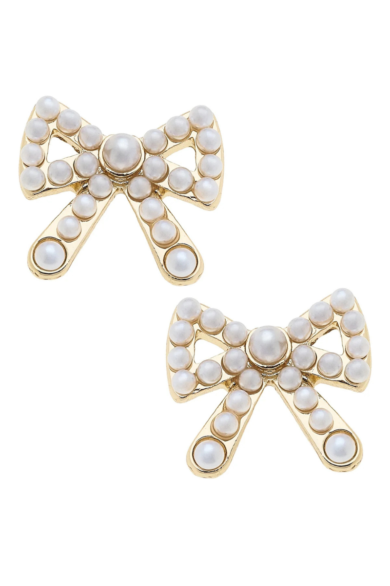Dawn Pearl Studded Bow Earrings