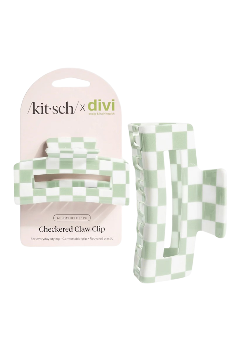 KITSCH X Divi Recycled Plastic Checkered Claw Clip