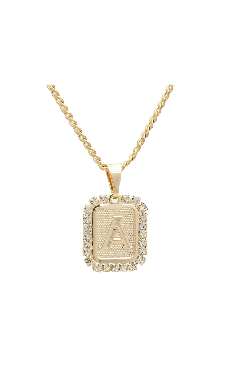 Royal Initial Card Necklace