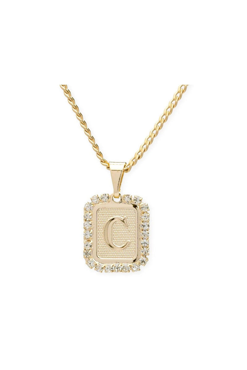 Royal Initial Card Necklace