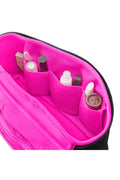 KUSSHI Large Neoprene Train Case-Black/Pink