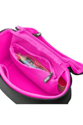 KUSSHI Small Neoprene Train Case-Black/Pink