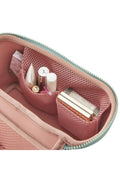 KUSSHI Small Neoprene Train Case-Sage/Coral Rose
