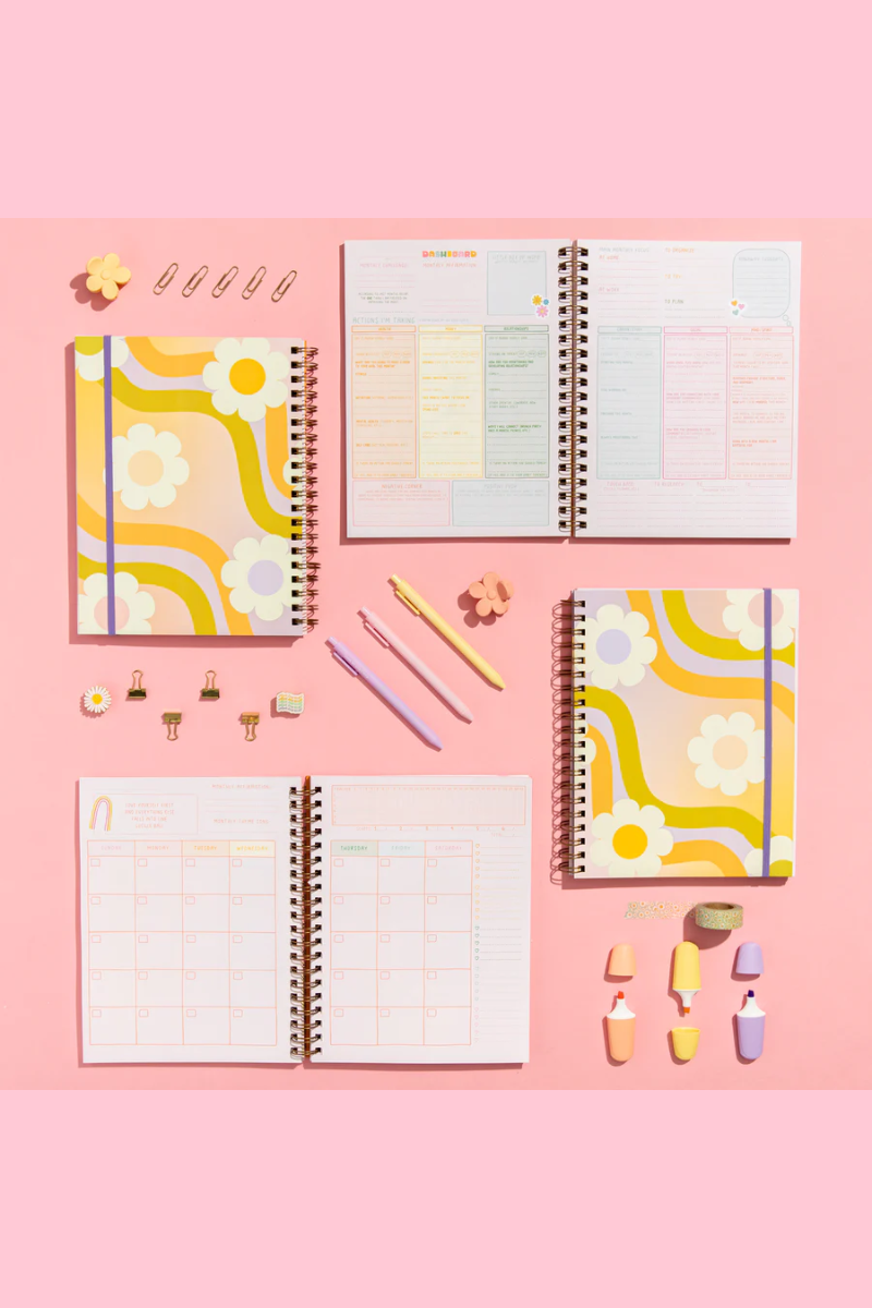 Undated Perpetual Goal Setting Planner - Wavy Daisy