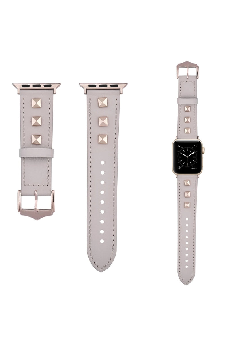 Studded Leather Watch Band-38/40/41mm