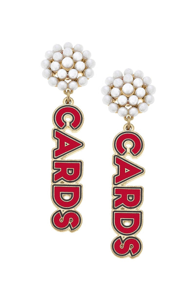 Louisville Cardinals Pearl Cluster Earrings