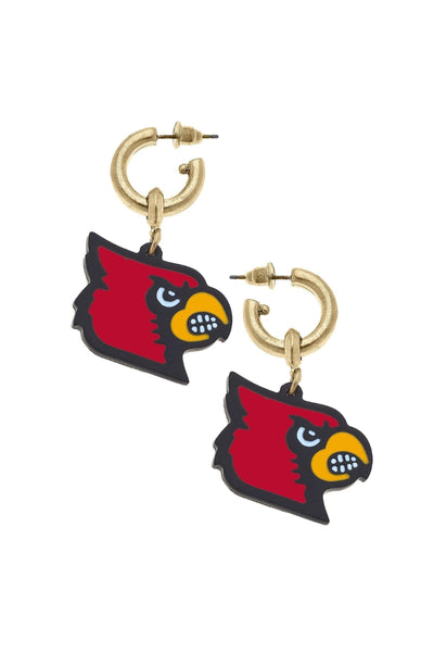 Louisville Cardinals Drop Hoop Earrings