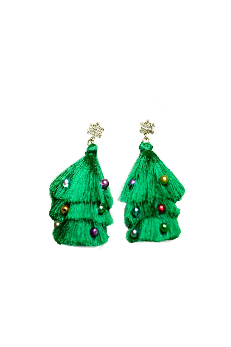 Festive Tree Tassel Earrings