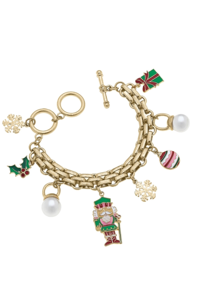 Naughty Nutcracker Enamel Charm Bracelet