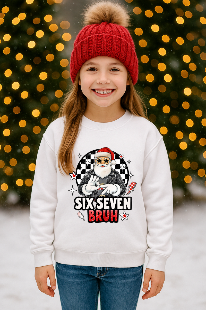 Six Seven Bruh Graphic Sweatshirt