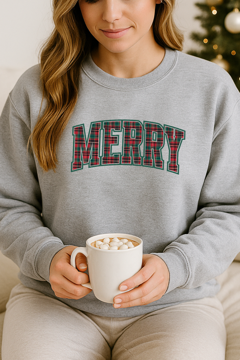 Tartan Merry Graphic Sweatshirt